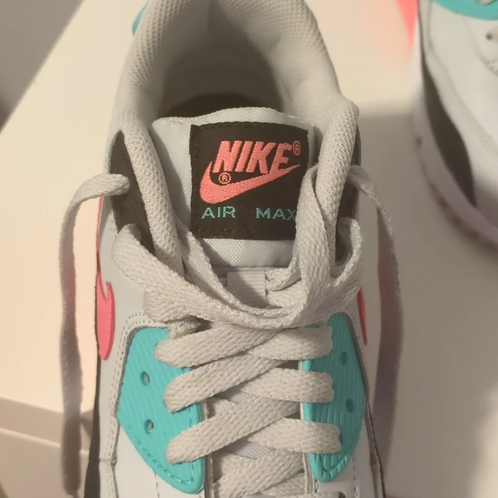 Nike Air Max Sneakers in White, Black, Coral & Teal